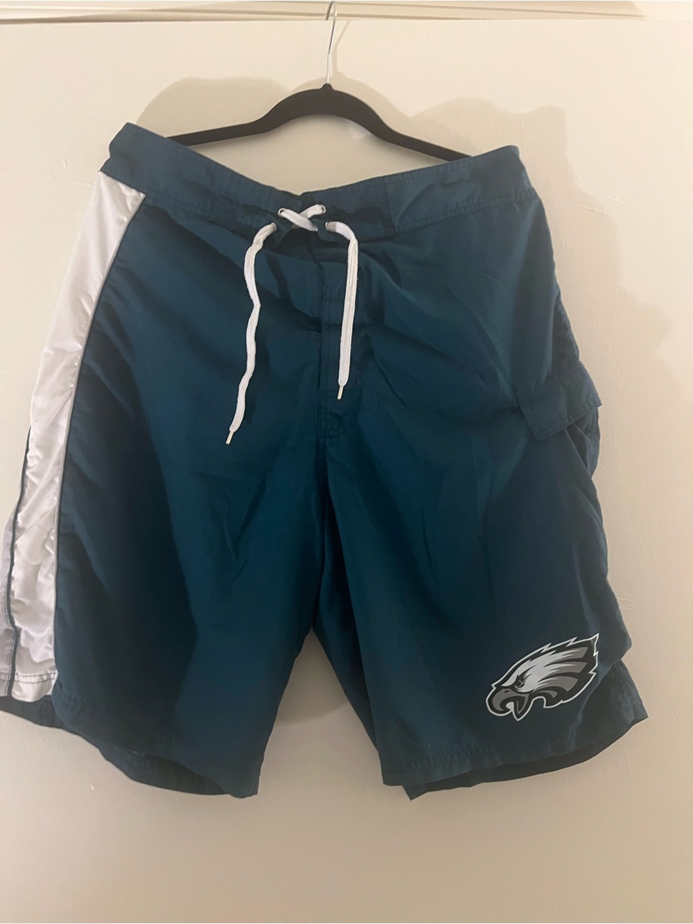 NFL Men's Dark Teal Swim Shorts with White Trim